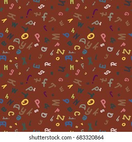 Abstract letters seamless pattern. Backdrop with letters. Lovely background for kids.