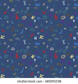 Abstract letters seamless pattern. Backdrop with letters. Lovely background for kids.