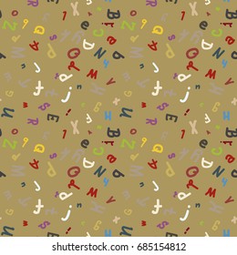 Abstract letters seamless pattern. Backdrop with letters. Lovely background for kids.