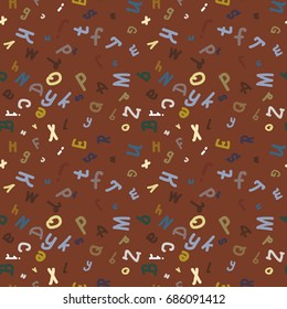 Abstract letters seamless pattern. Backdrop with letters. Lovely background for kids.