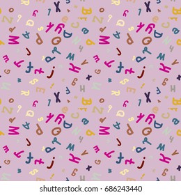 Abstract letters seamless pattern. Backdrop with letters. Lovely background for kids.