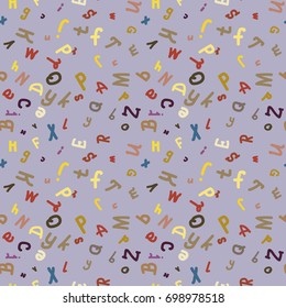 Abstract letters seamless pattern. Backdrop with letters. Lovely background for kids.