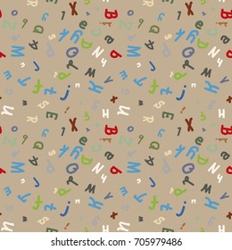 Abstract letters seamless pattern. Backdrop with letters. Lovely background for kids.