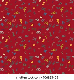 Abstract letters seamless pattern. Backdrop with letters. Lovely background for kids.