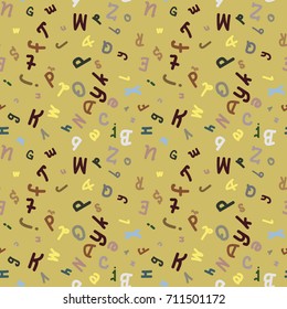 Abstract letters seamless pattern. Backdrop with letters. Lovely background for kids.