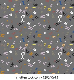Abstract letters seamless pattern. Backdrop with letters. Lovely background for kids.
