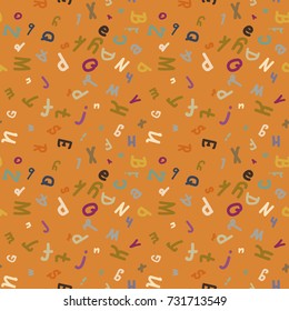 Abstract letters seamless pattern. Backdrop with letters. Lovely background for kids.