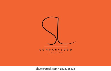 Abstract Letters SL, Linked Logo. Flat Vector Logo Design Template