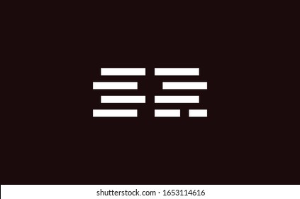 Abstract letters SR combination from stripes. Vector logo design