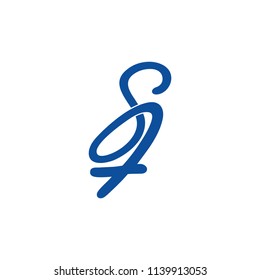 abstract letters st curves flow logo vector