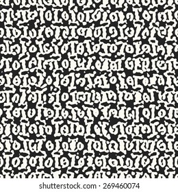 Abstract letters stroke spotty textured background. Seamless pattern. Vector.