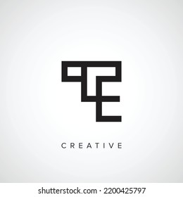 Abstract letters TE, ET, T, E initials monogram logo concept on luxury background.