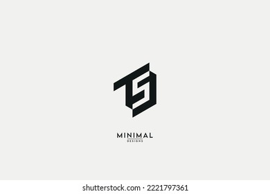 Resumen de las letras TS, ST, T, S logotipo comercial Vector de iconos de monograma basado en el inicio.