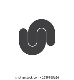 abstract letters un linked curves geometric logo
