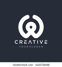 abstract letters W logo design modern monogram and elegant. Initial W logo   in the form of abstract line art. overlapping lines symbol - VECTOR
