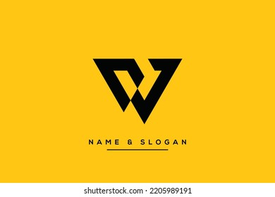 Abstract letters WC, CW logo vector icon.