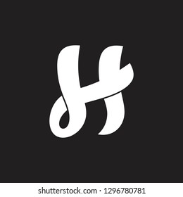 abstract letters y h linked curves design logo