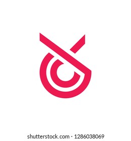 abstract letters yc simple geometric logo vector