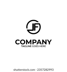 Resumen de la letra LF estilo sencillo diseño de logotipo plantilla vectorial