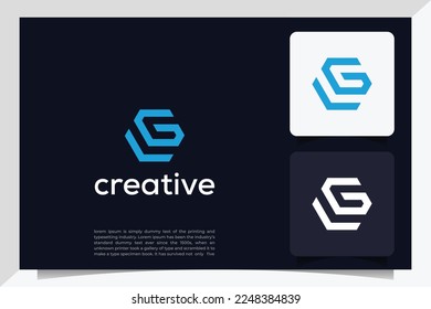 Abstract LG Letters Logo Initial Based Monogram Icon Vector.