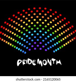 Abstract LGBT Pride Rainbow Arc, with black backdrop
