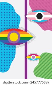 Abstract LGBT realted illustration. Rainbow colours.