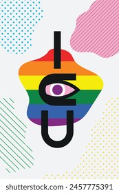 Abstract LGBT realted illustration. Rainbow colours.