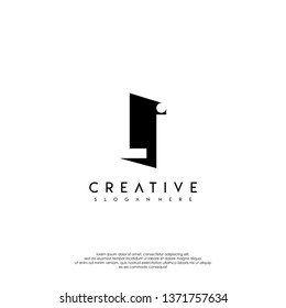 abstract LI logo letter in shadow shape design concept