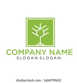 Abstract life logo design with green leaves and human silhouette. Healthy lifestyle