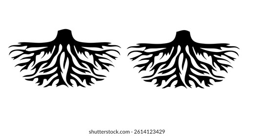 abstract life root logo icon vector on transparent background