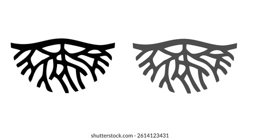 abstract life root logo icon vector on transparent background