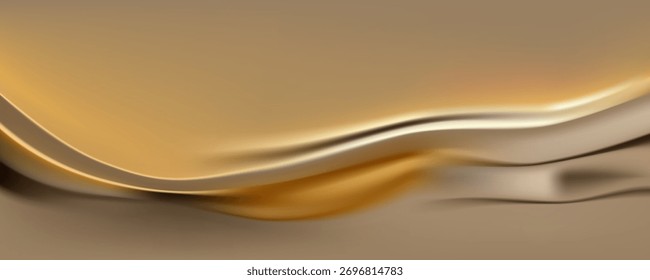 Abstrakter heller Hintergrund mit 3D Golden Wave. Vektorgrafiken