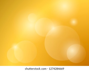 Abstract light background. Bokeh effect. Light on golden gradient. Vector illustration