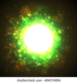 Abstract Light Background. Light Circle Banner. Vector Illustration. EPS10