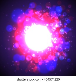 Abstract Light Background. Light Circle Banner. Vector Illustration. EPS10