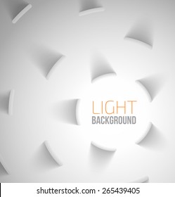 Abstract light background with circle elements with drop shadows. Vector illustration