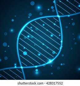 Abstract light background with DNA chain. Vector illustration.