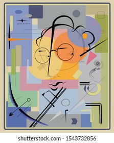 Abstract  light  background ,expressionism art style, teacher