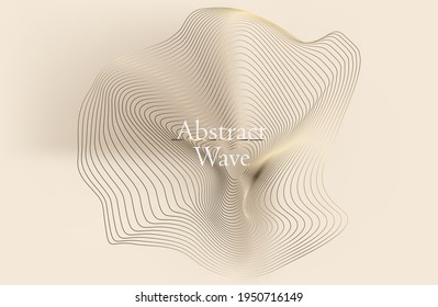 abstract light background with golden wave. Luxury items. Vector illustration. Suitable as wallpaper background, cover, template.