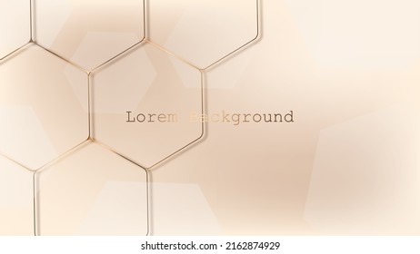 abstrakter heller Hintergrund mit Hexagon. goldenes Hexagon.
