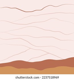 Abstract light background with hills and lines in warm tones