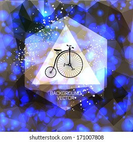 Abstract light  background with Hipster retro bike