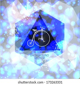 Abstract light  background with Hipster retro bike