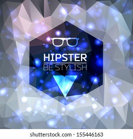 Abstract light  background with Hipster typography, sun glasses/ vector