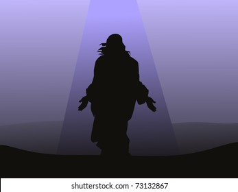 abstract light background with jesus christ, vector illustration