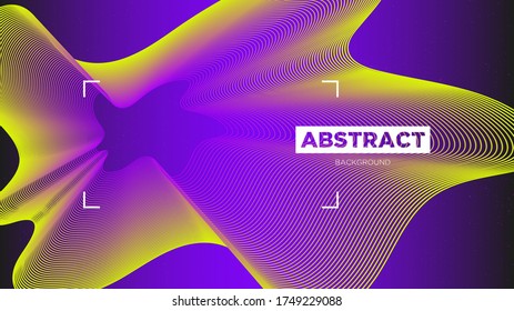 abstract light background, linear wave glowing in purple sky