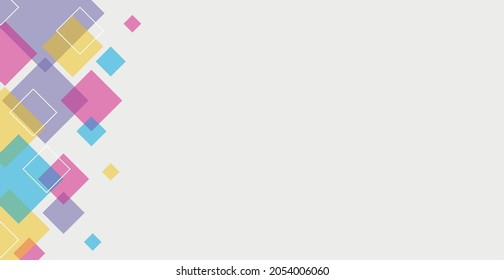 Abstract light background with many multicolored squares - Vector illustration