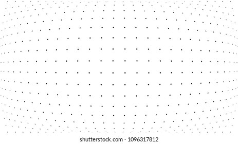 Abstract light background with small black dots with the fish eye effect.