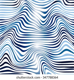 Abstract light background with sparkling blue waves stripes. vector