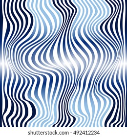 Abstract light background with sparkling blue waves stripes.flat vector illustration
